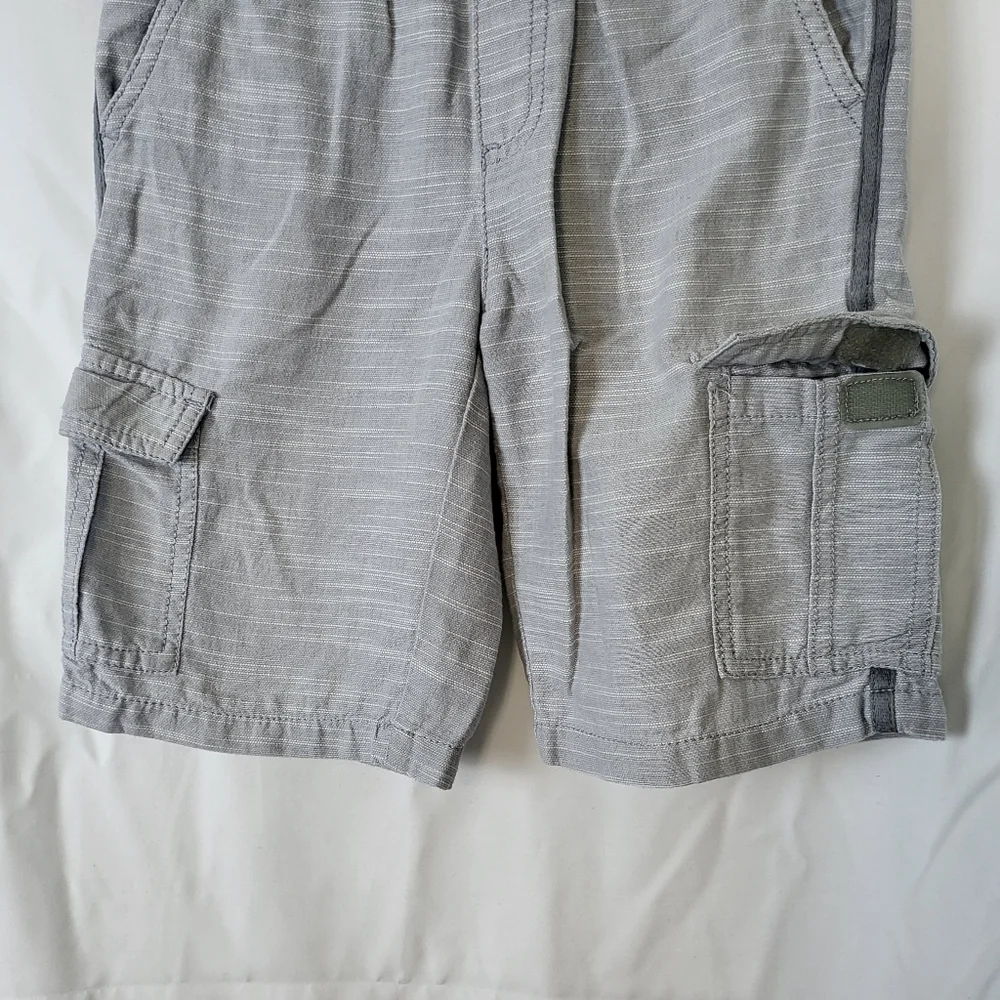 Gymboree Boys 2018 Heathered Light Gray Elastic Waist Chambray Cargo Shorts Sz 8